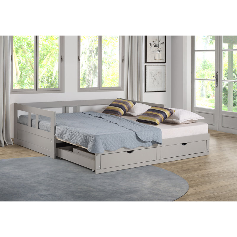 Harriet Bee Bechtold Twin to King Convertible Daybed with Storage